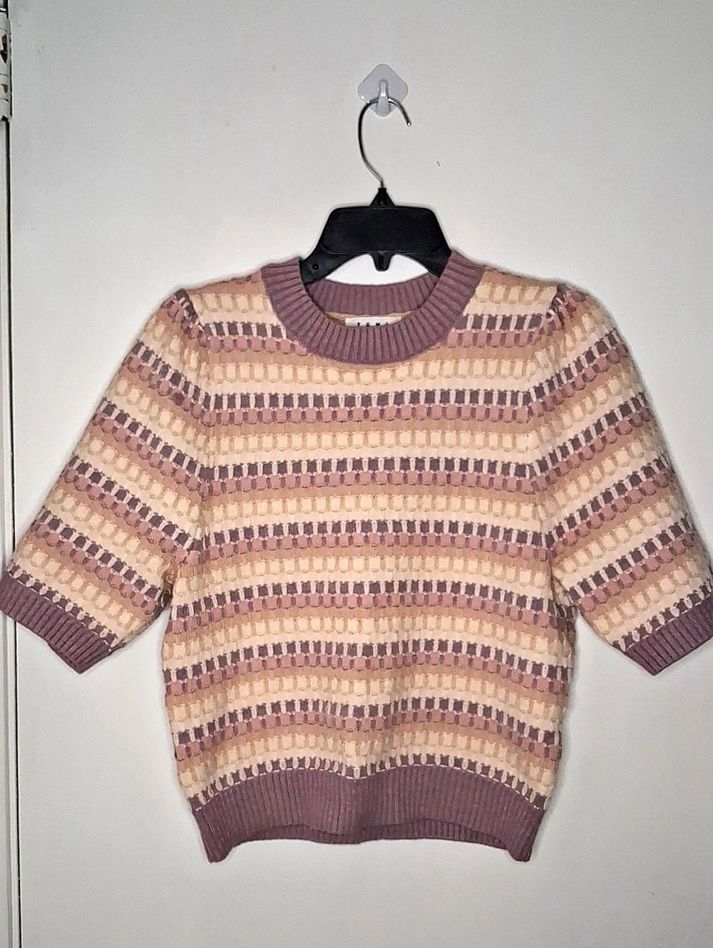 THML Textured Geometric Knit Sweater Size Small